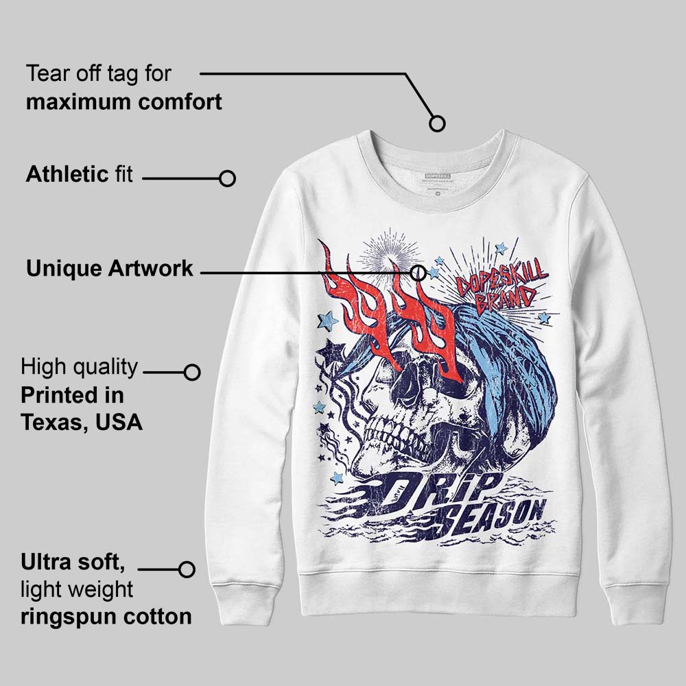 University Blue Collection DopeSkill Sweatshirt Drip Season Graphic