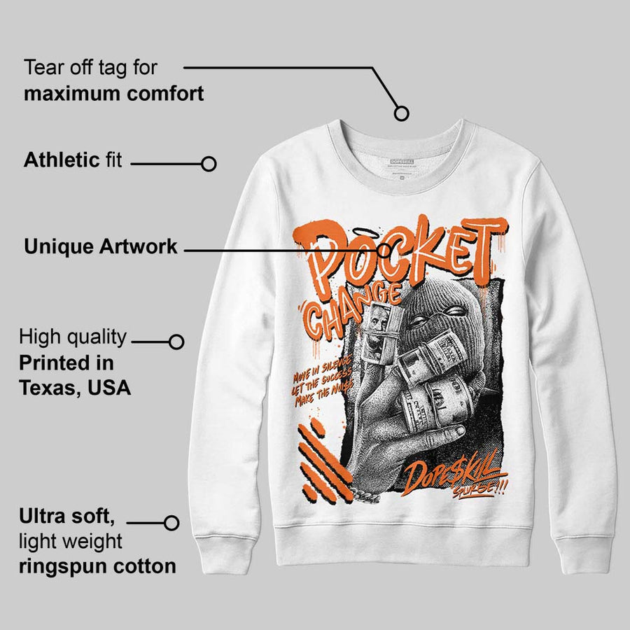 Orange Black White DopeSkill Sweatshirt Pocket Change Graphic