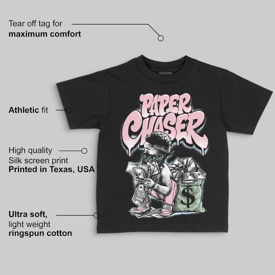 Medium Soft Pink 4s DopeSkill Toddler Kids T-shirt Paper Chaser Boy Graphic