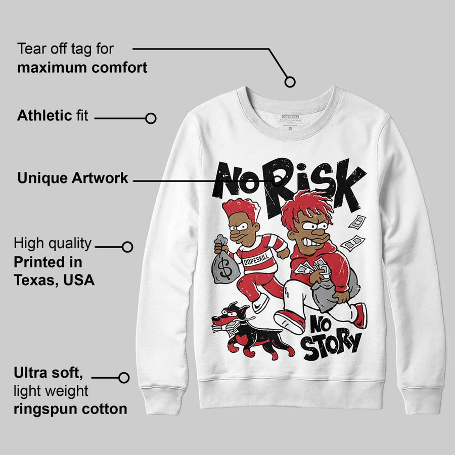 Fire Red “Black Tongue” 5s DopeSkill Sweatshirt No Risk No Story Graphic