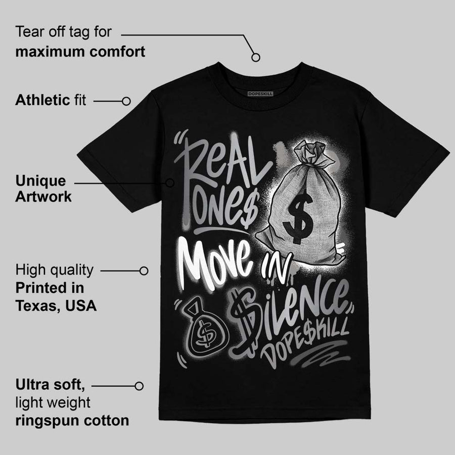 TD Black Patent 11s DopeSkill T-Shirt Real Ones Move In Silence Graphic