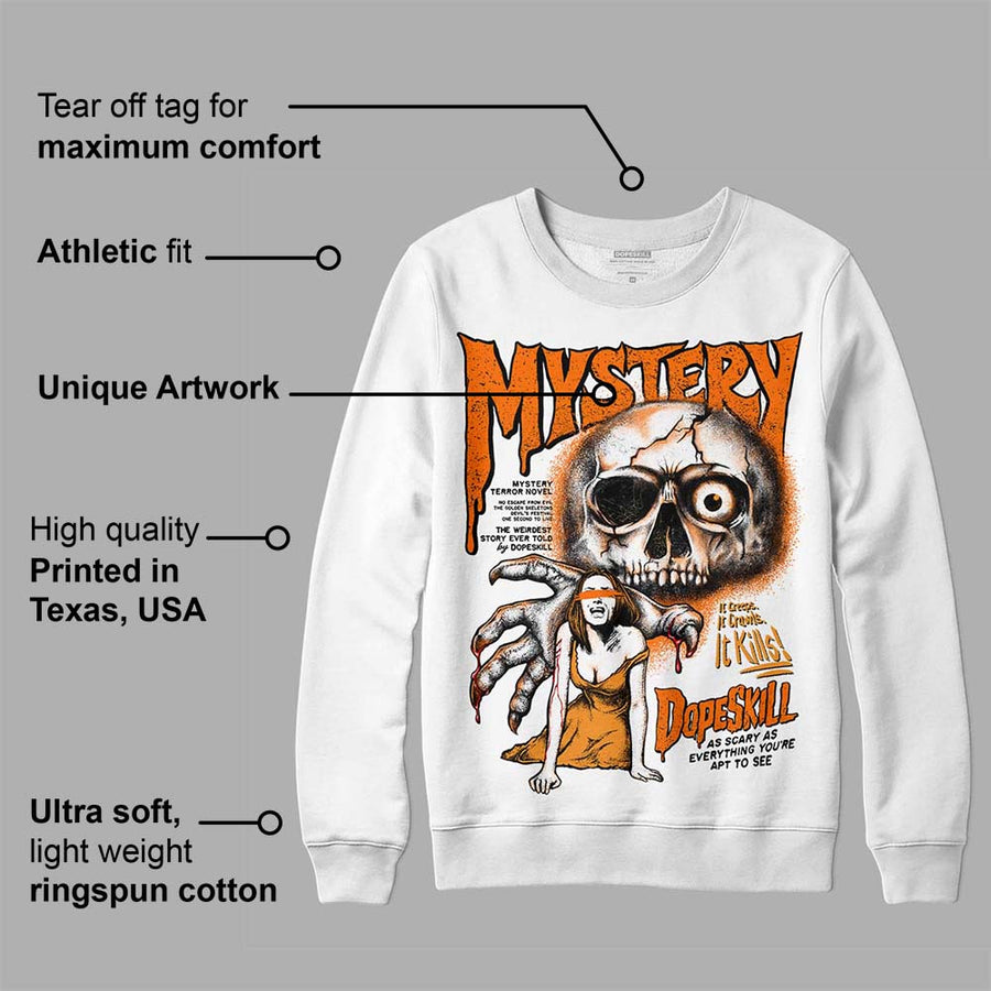 Orange Black White DopeSkill Sweatshirt Mystery Ghostly Grasp Graphic