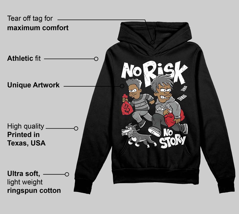 Black Cat 4s DopeSkill Hoodie Sweatshirt No Risk No Story Graphic