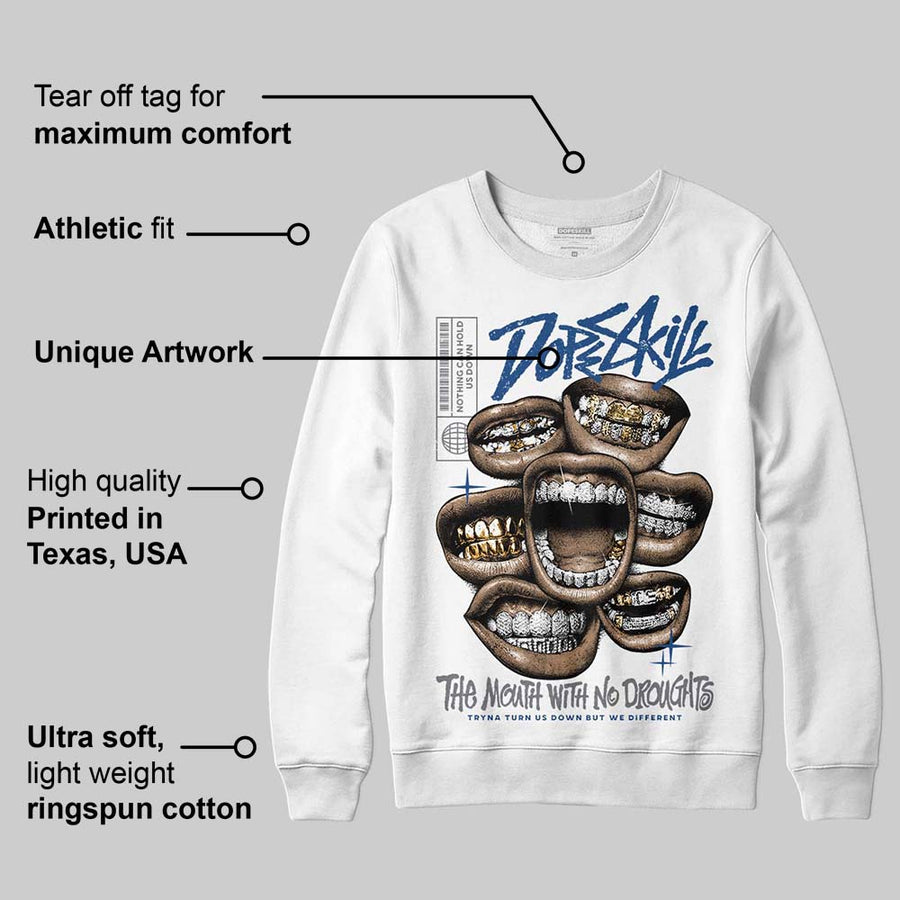 Flint Grey 9s DopeSkill Sweatshirt The Mouth With No Droughts Graphic