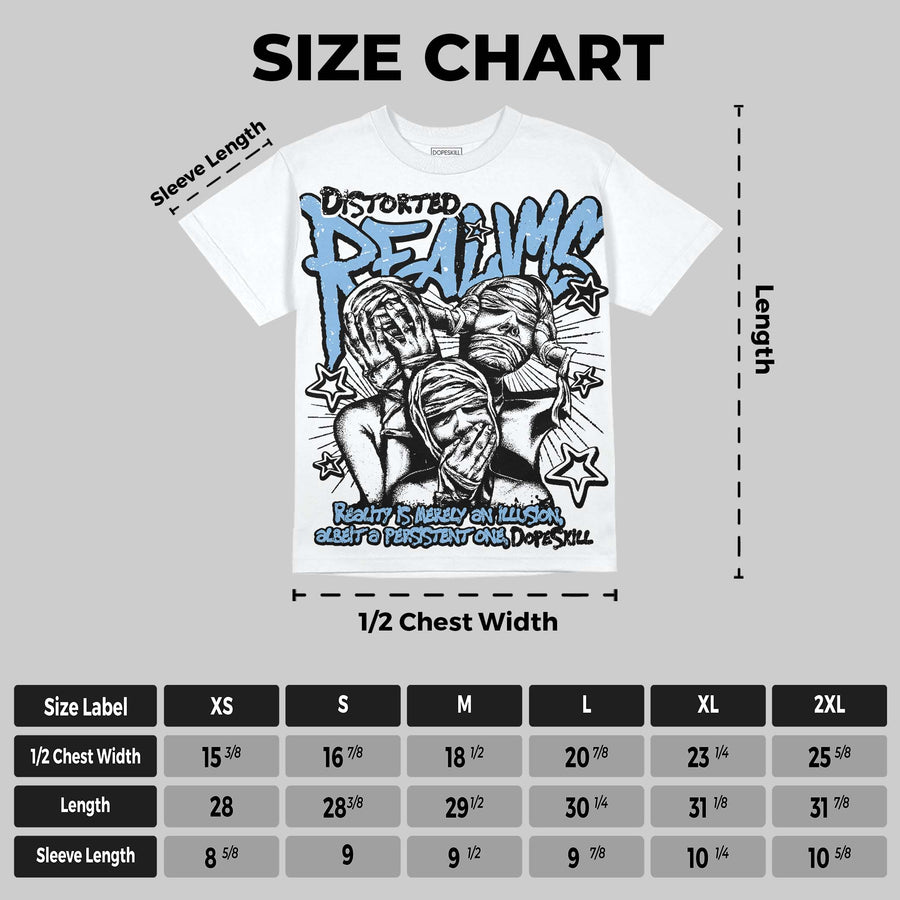 University Blue 6s DopeSkill Oversize Print T-Shirt Distorted Realms Graphic
