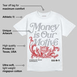White Cement 4s DopeSkill T-Shirt Money Is Our Motive Typo Graphic