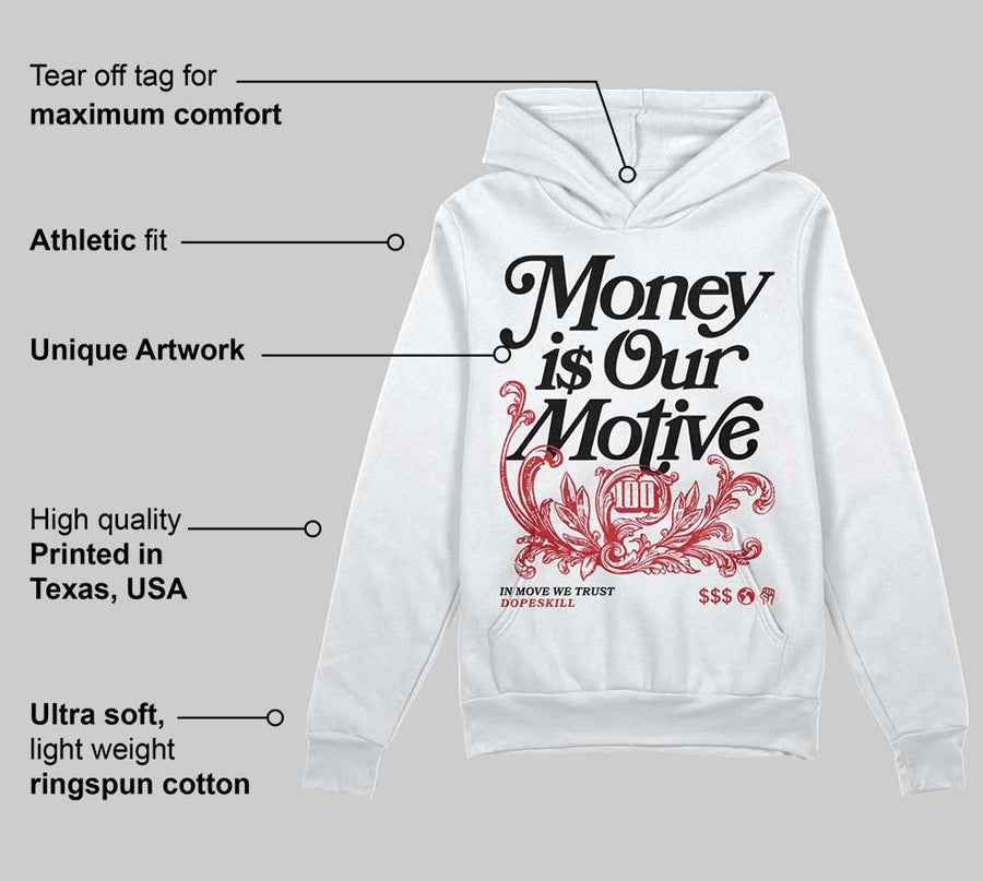 Flight Club 4s DopeSkill Hoodie Sweatshirt Money Is Our Motive Typo Graphic