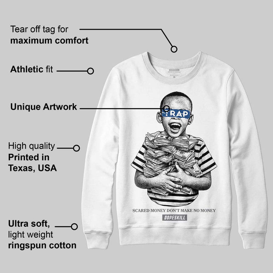 Flint Grey 9s DopeSkill Sweatshirt Scared Money Don't Make No Money Graphic