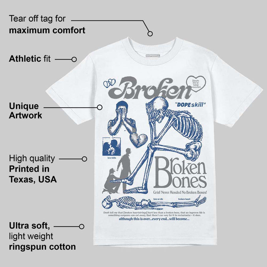 Flint Grey 9s DopeSkill T-Shirt Broken Bones Graphic