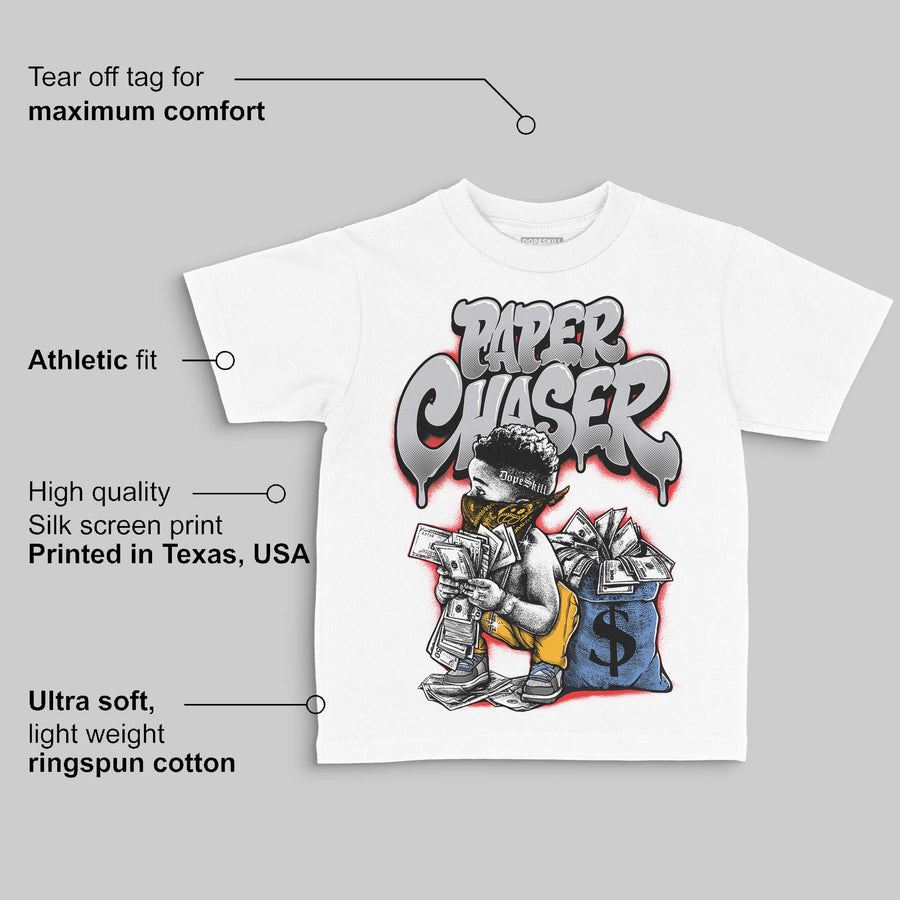 Grey 'Paper Chaser Boy' DopeSkill Graphic Toddler Kids T-shirt