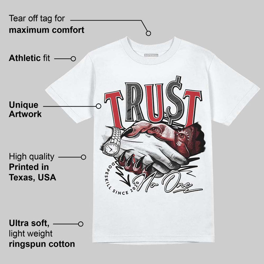 Fire Red “Black Tongue” 5s DopeSkill T-Shirt Trust No One Graphic