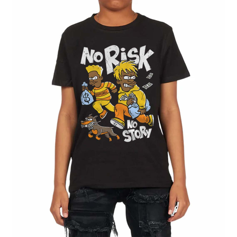Yellow Ochre 6s DopeSkill Toddler Kids T-shirt No Risk No Story Graphic