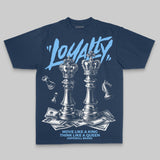 Royal Blue Oversize Print 'Loyalty' DopeSkill Graphic T-shirt