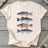 Patriotic Walleye American Flag T-Shirt