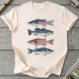 Patriotic Walleye American Flag T-Shirt