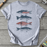 Patriotic Walleye American Flag T-Shirt