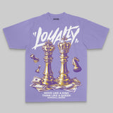 Purple Oversize Print 'Loyalty' DopeSkill Graphic T-shirt