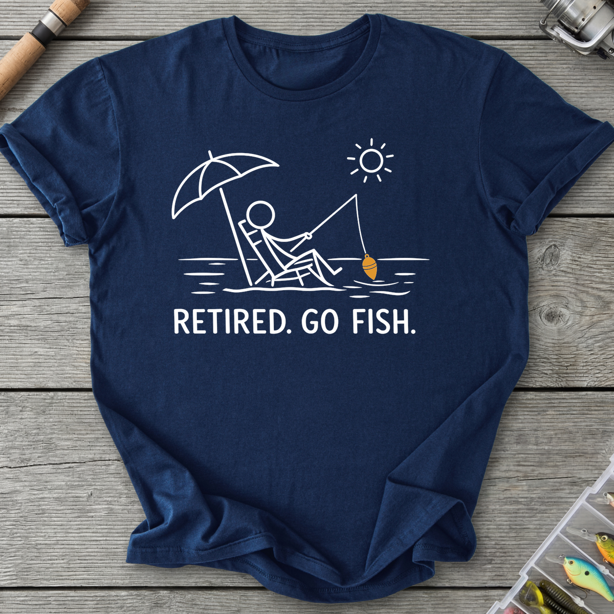Retired Go Fish Fishing Humor T-Shirt