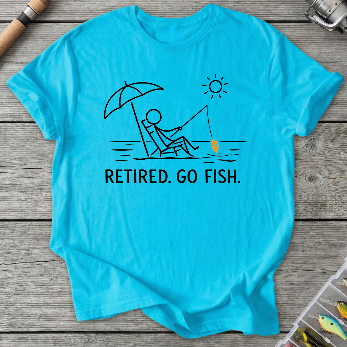 Retired Go Fish Fishing Humor T-Shirt