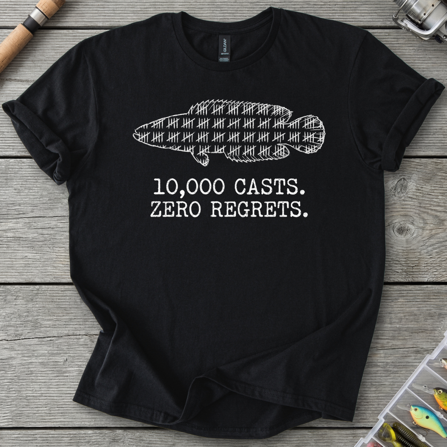 10,000 Casts Fishing T-Shirt
