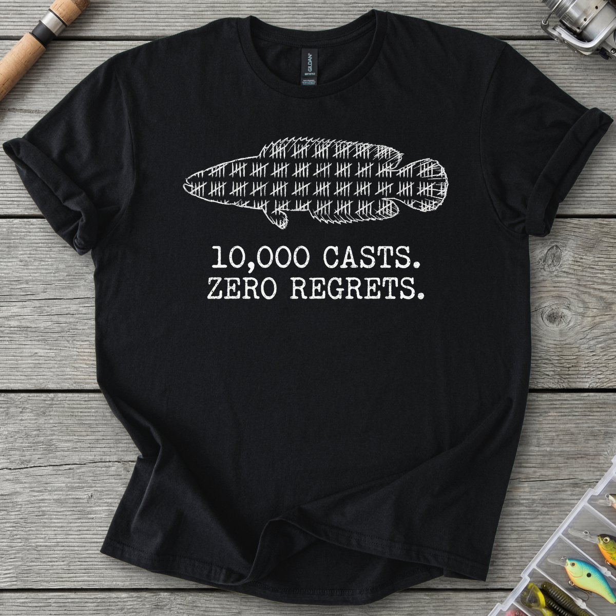 10,000 Casts Fishing T-Shirt
