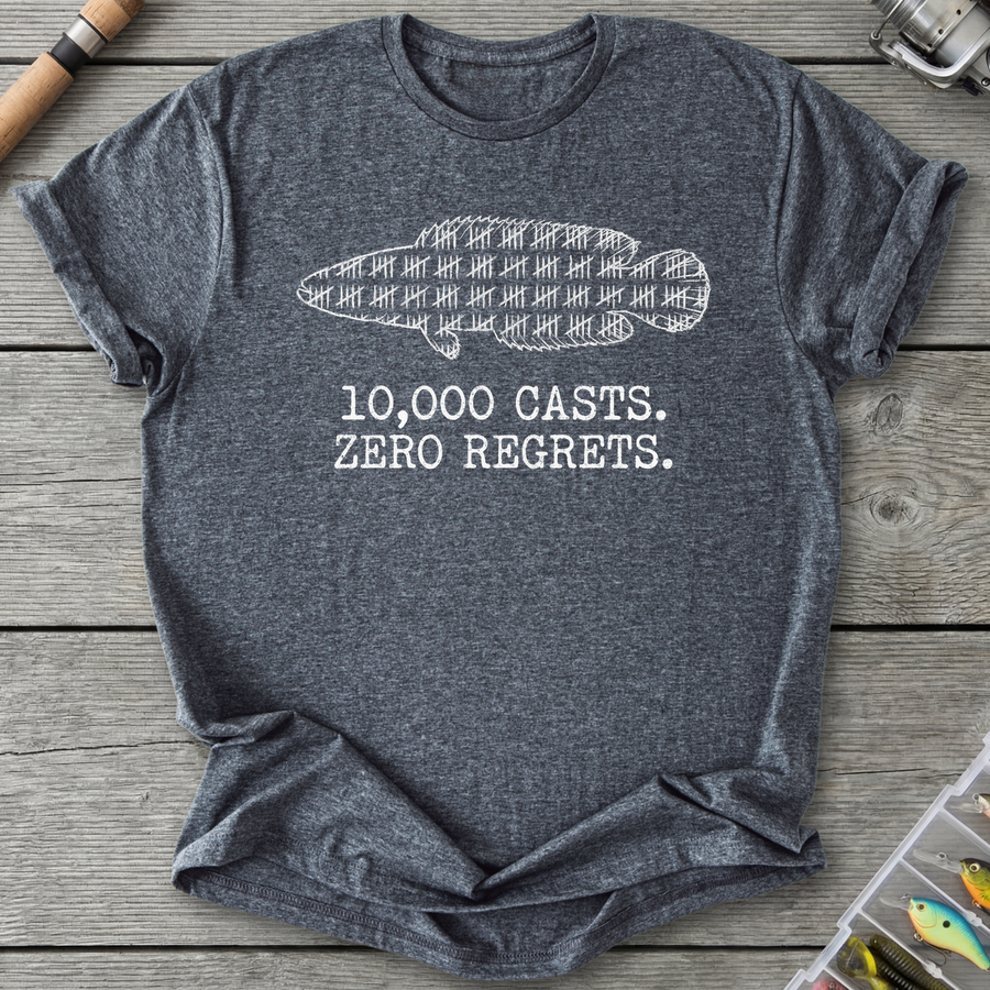 10,000 Casts Fishing T-Shirt