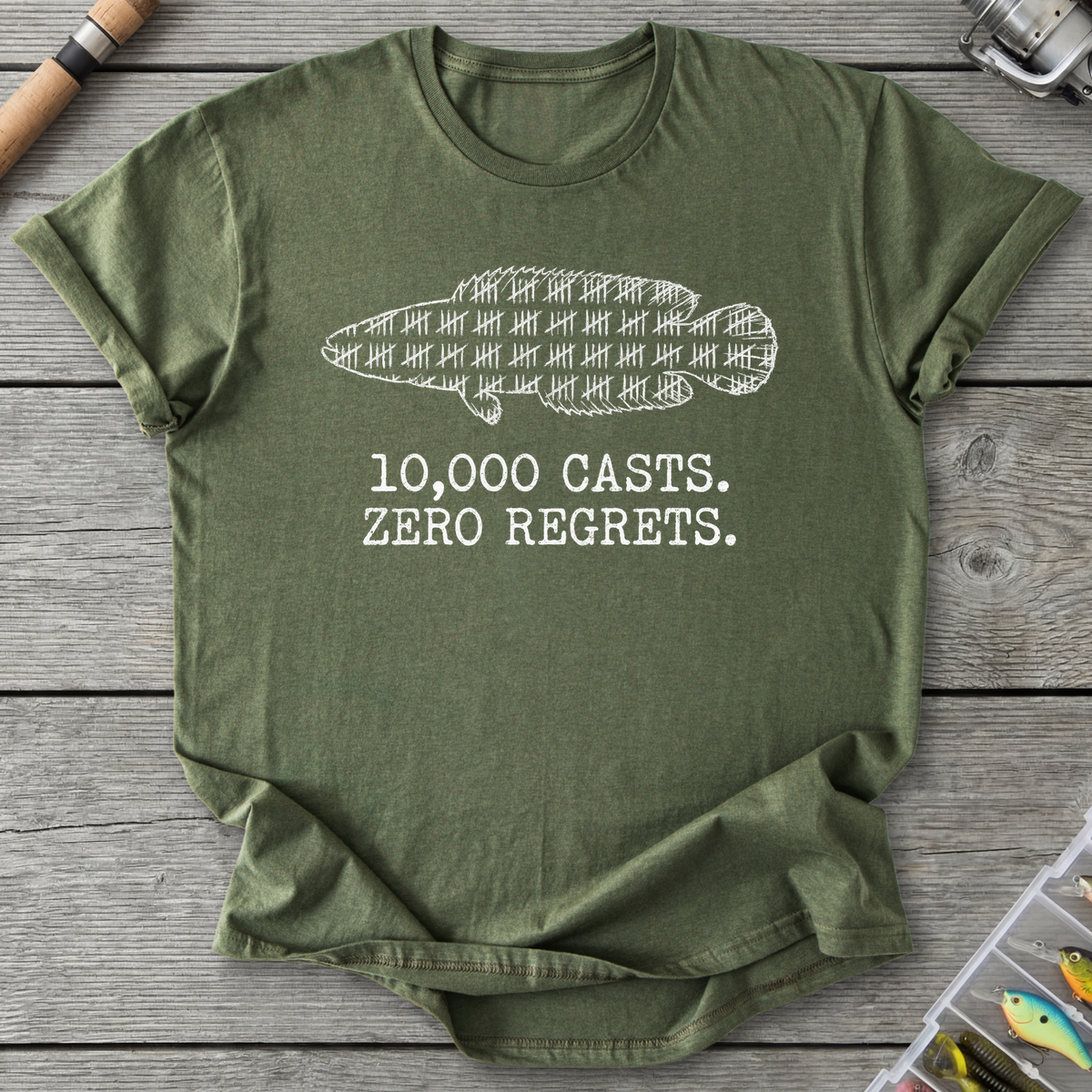 10,000 Casts Fishing T-Shirt