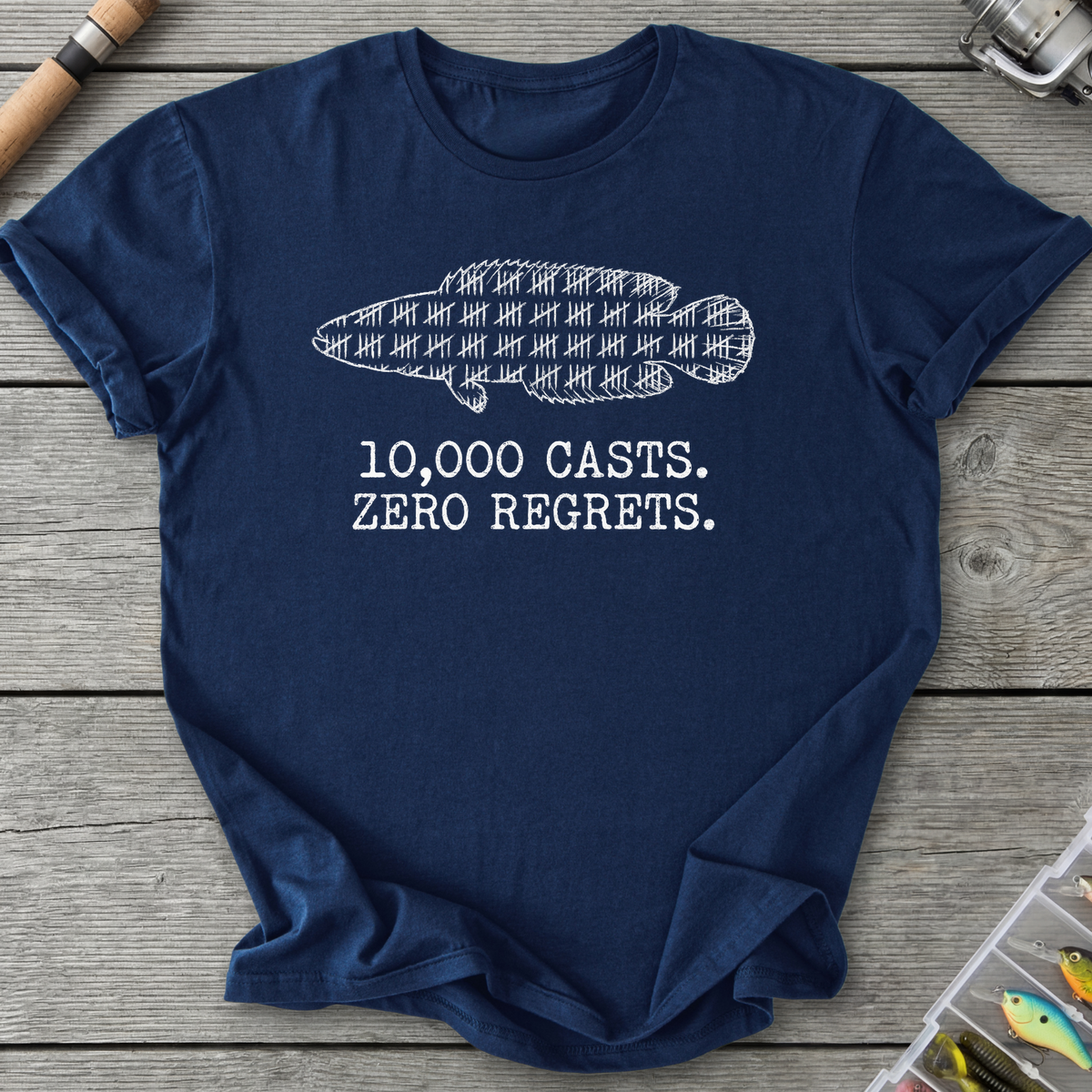 10,000 Casts Fishing T-Shirt
