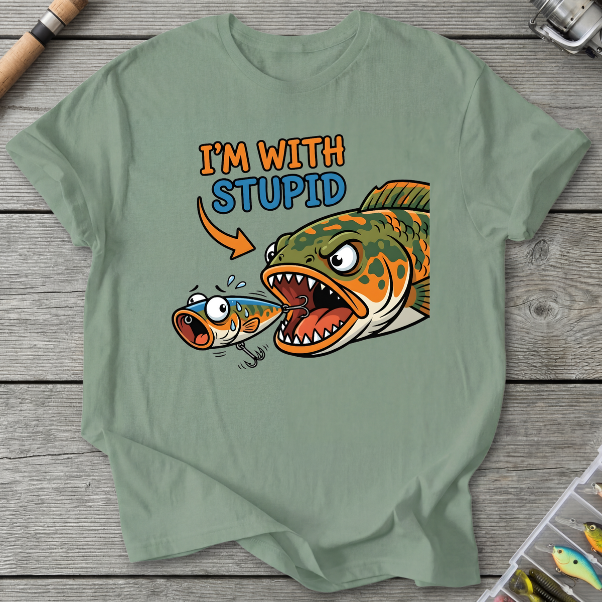 "I'm With Stupid" Fishing T-Shirt