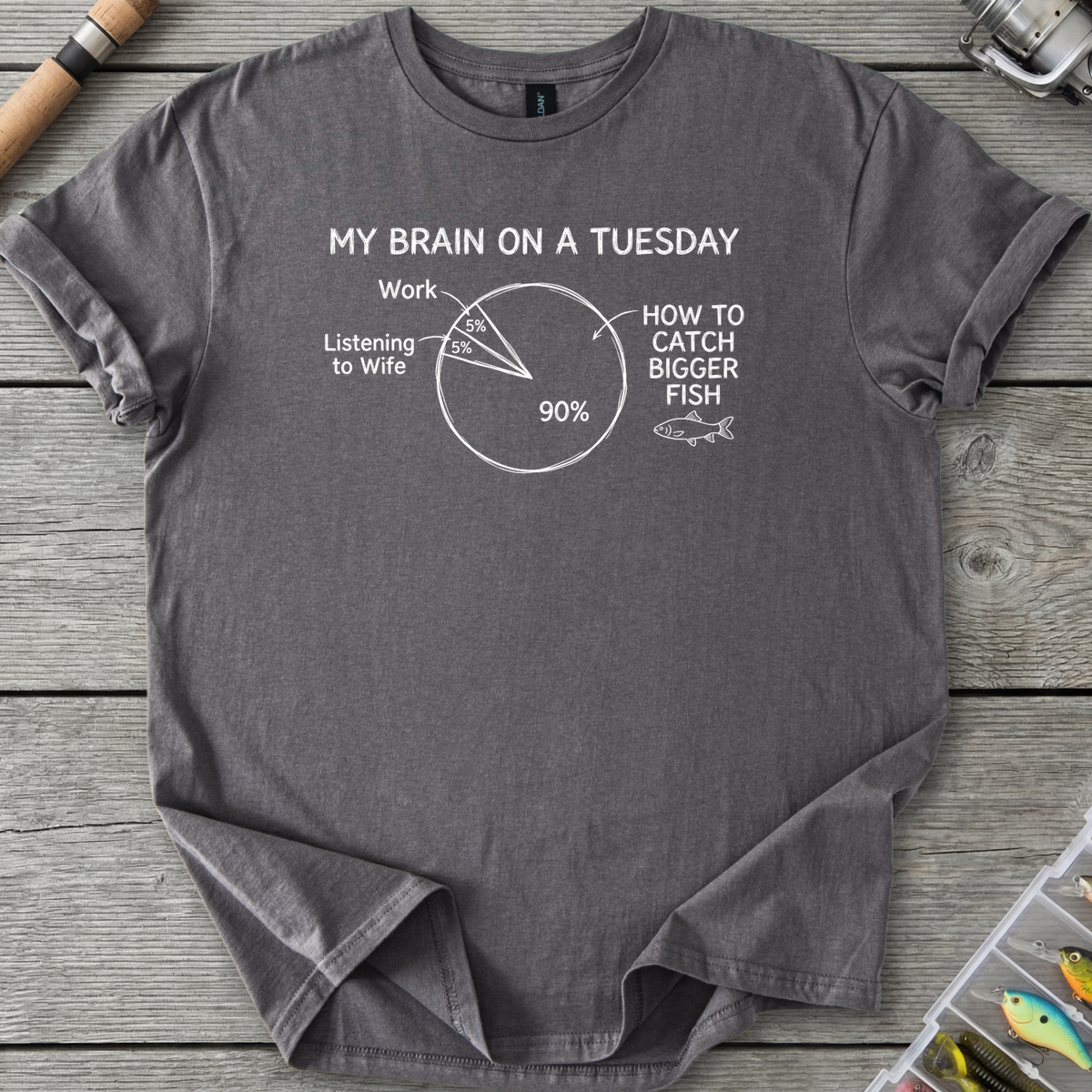 My Brain on a Tuesday Fishing T-Shirt