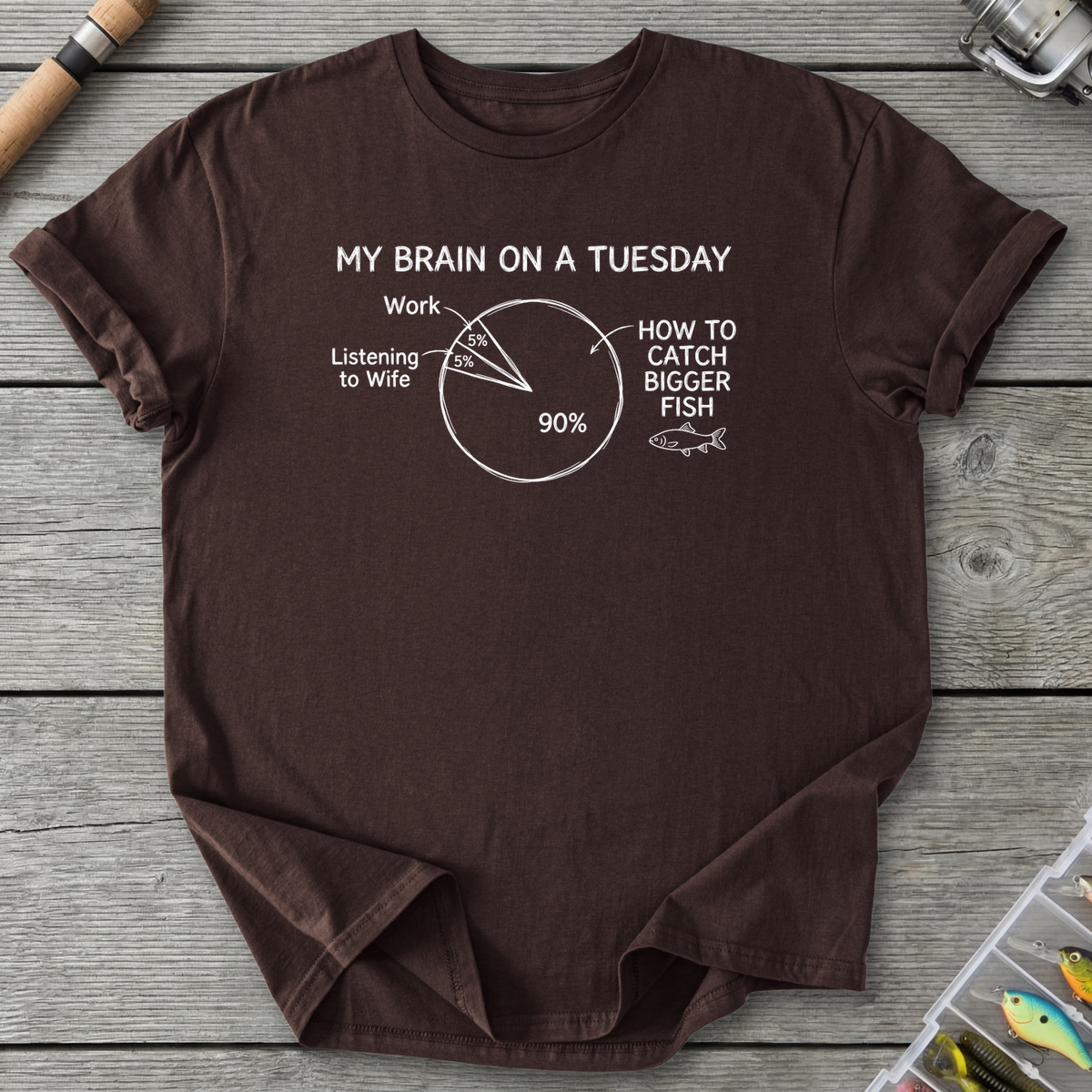 My Brain on a Tuesday Fishing T-Shirt