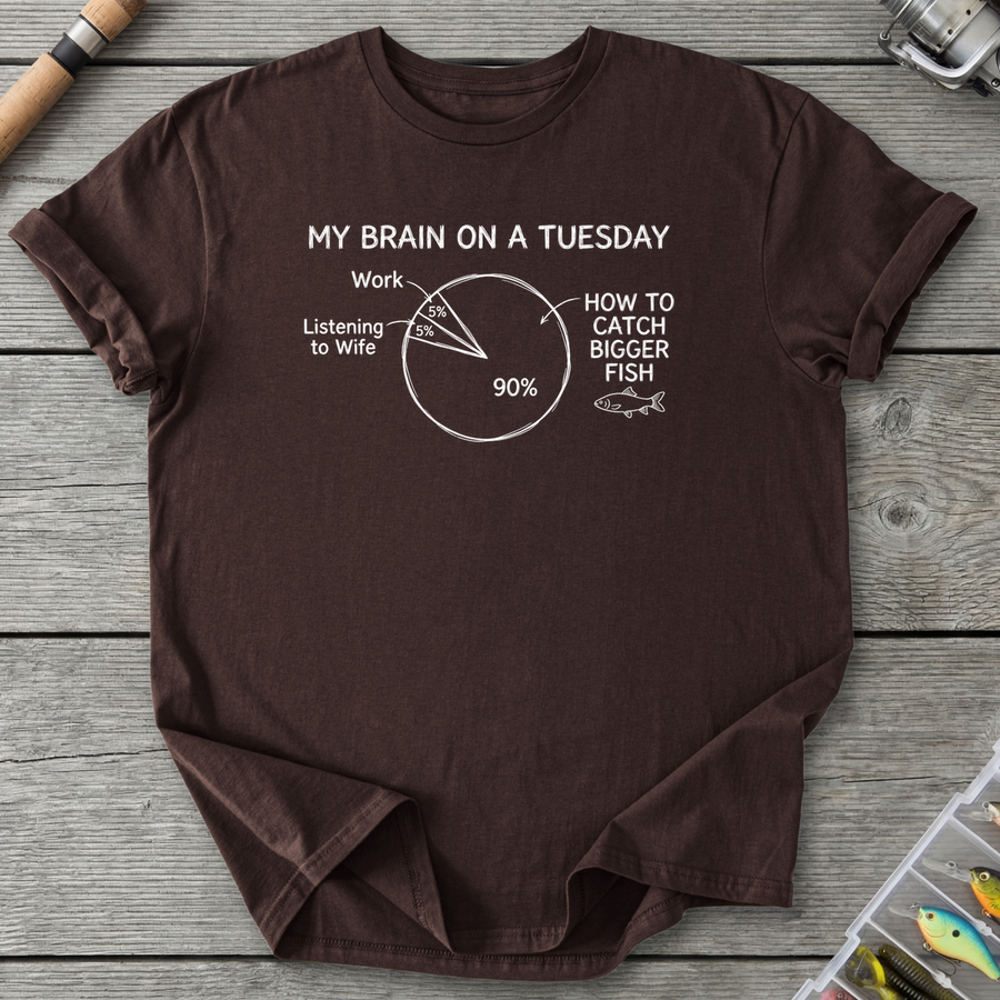 My Brain on a Tuesday Fishing T-Shirt