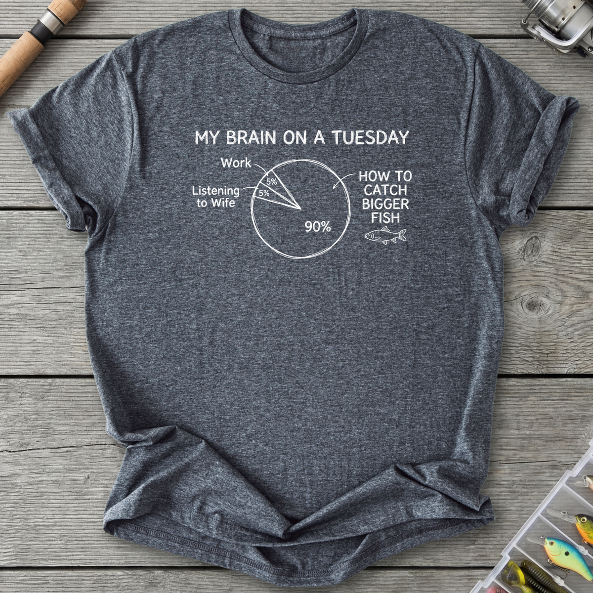 My Brain on a Tuesday Fishing T-Shirt