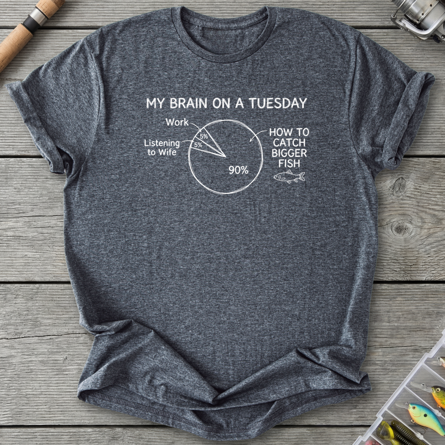 My Brain on a Tuesday Fishing T-Shirt