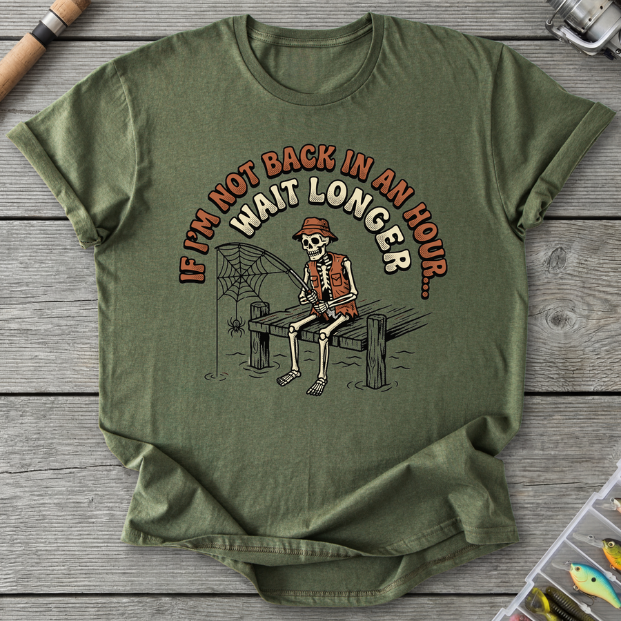 Skeleton Cowboy Fishing Humor T-Shirt