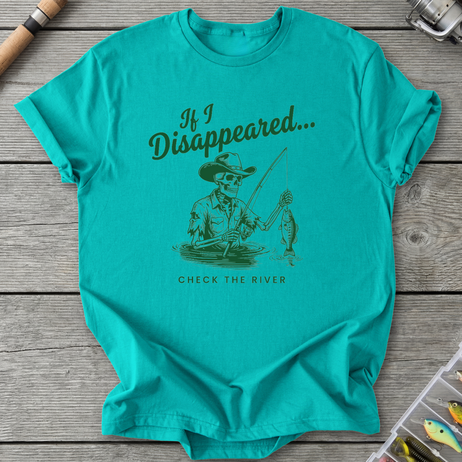 Skeleton Cowboy Fishing T-Shirt