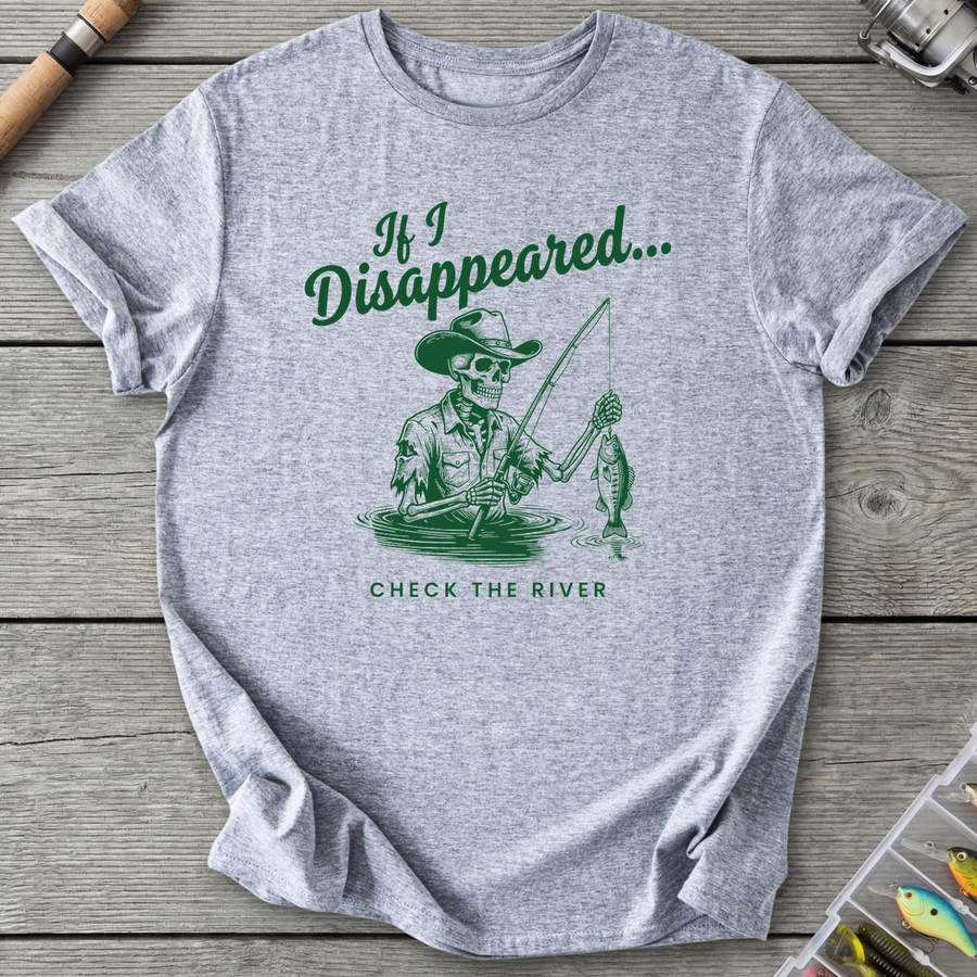 Skeleton Cowboy Fishing T-Shirt