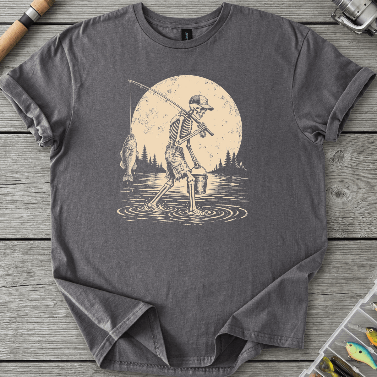 Skeleton Go Fishing T-Shirt