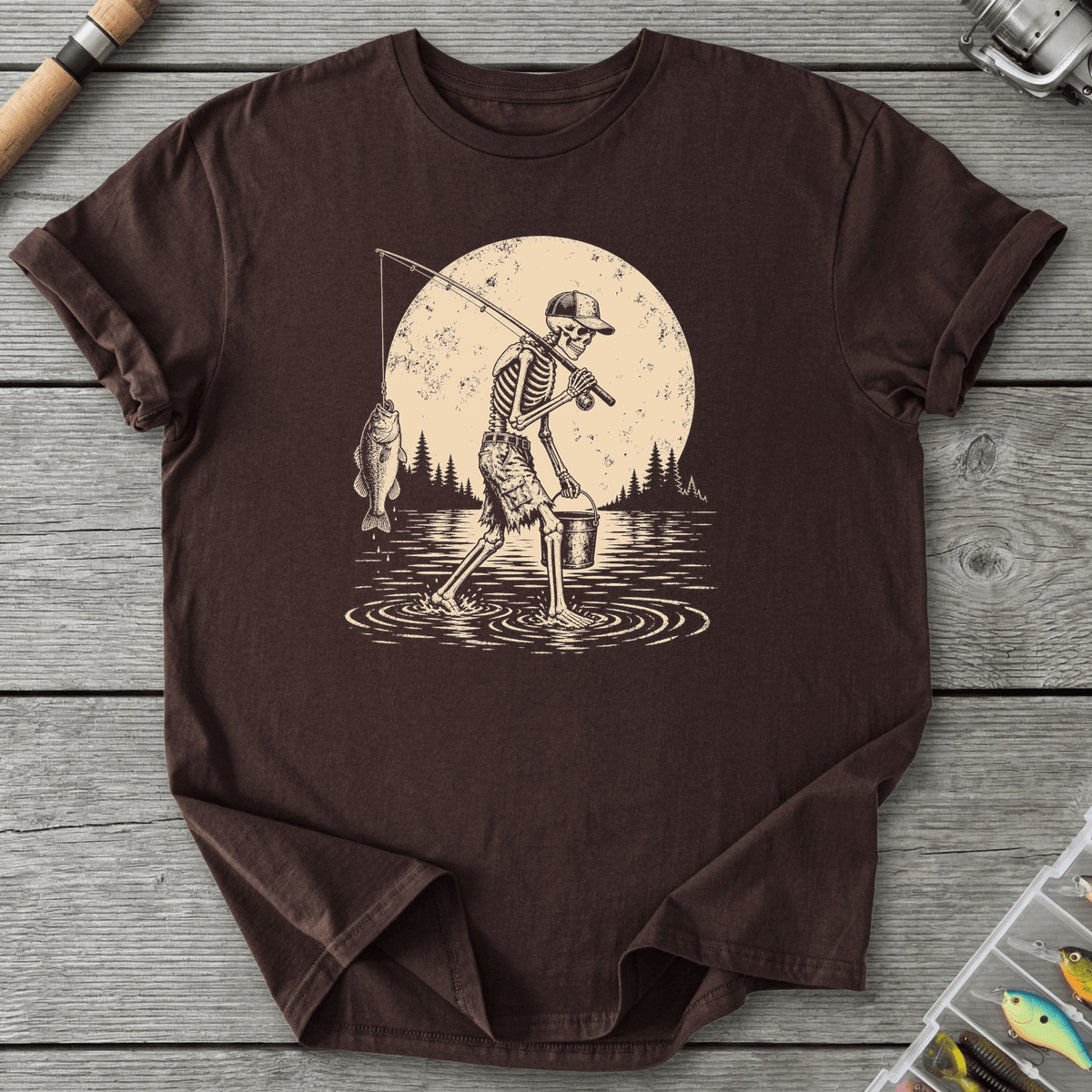 Skeleton Go Fishing T-Shirt