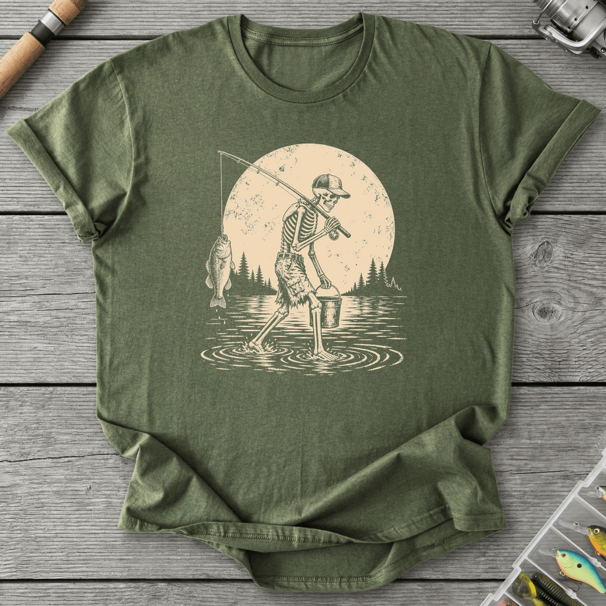 Skeleton Go Fishing T-Shirt