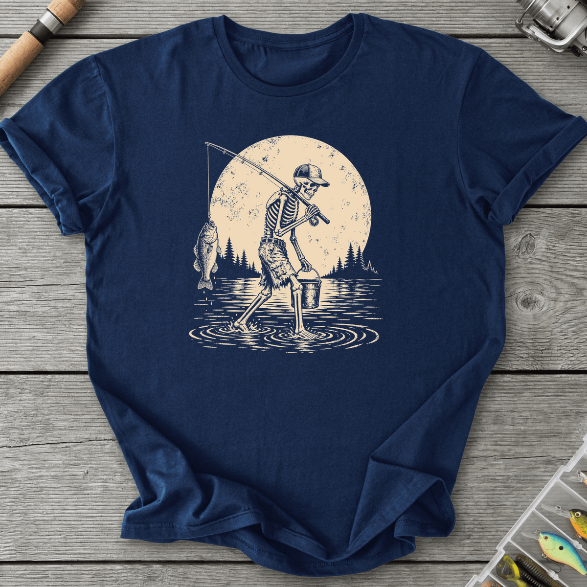 Skeleton Go Fishing T-Shirt