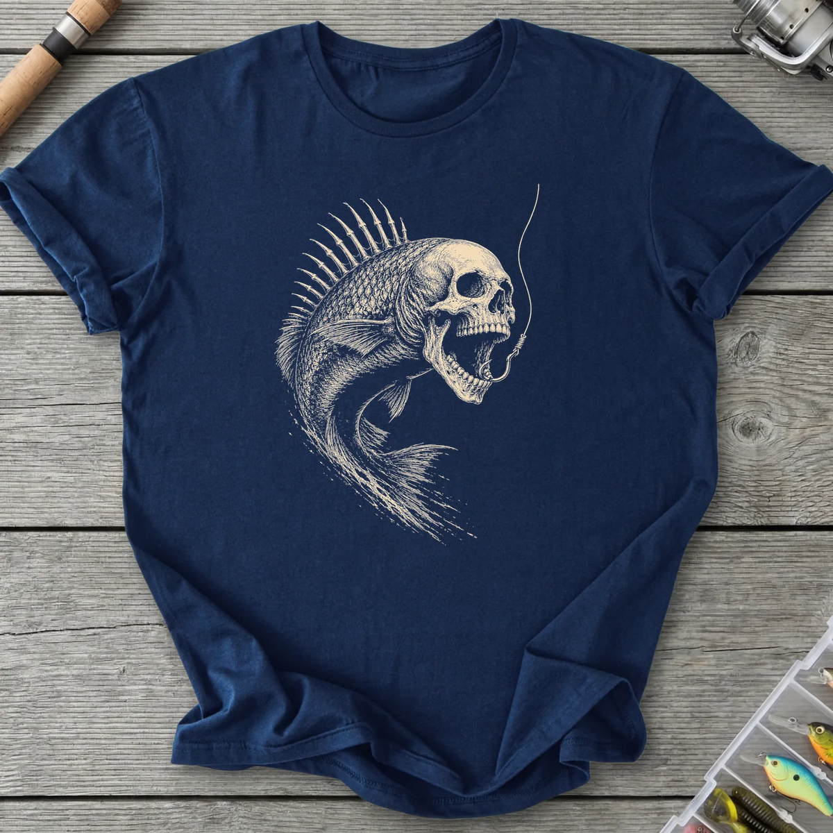 Skull Fish Vintage Hook T-Shirt