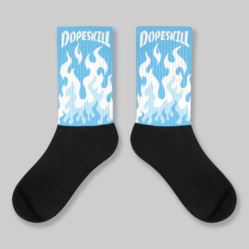 Legend Blue 11s DopeSkill Sublimated Sock FIRE Graphic