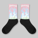 Medium Soft Pink 4s DopeSkill Sublimated Sock FIRE Graphic