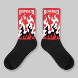 AJ 13 Chicago True Red Cherry DopeSkill Sublimated Socks FIRE Graphic