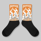 'Orange Citrus' 3s DopeSkill Sublimated Socks FIRE Graphic