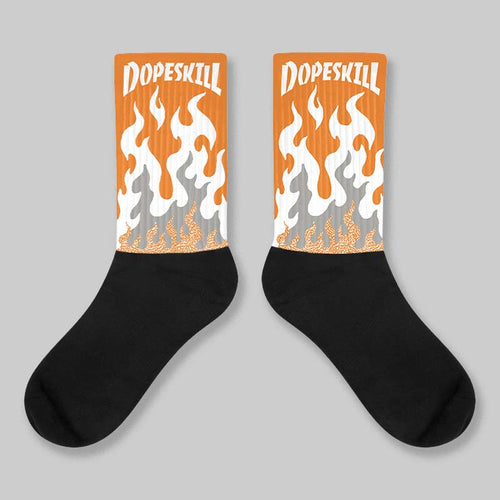 'Orange Citrus' 3s DopeSkill Sublimated Socks FIRE Graphic