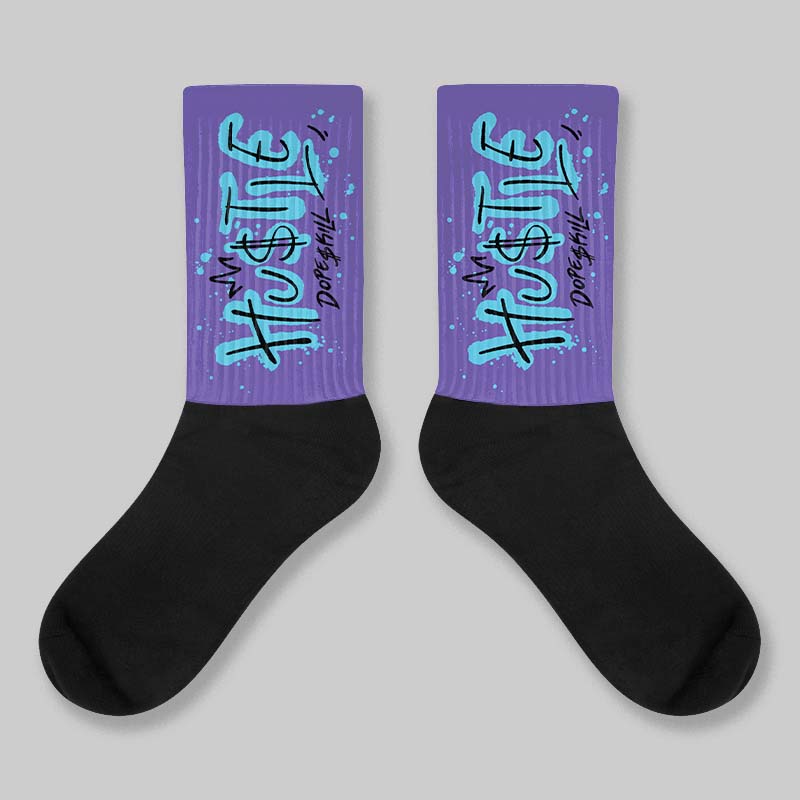 Aqua 8s DopeSkill Sublimated Sock Hustle Graphic
