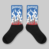“True Blue” 3s DopeSkill Sublimated Socks FIRE Graphic