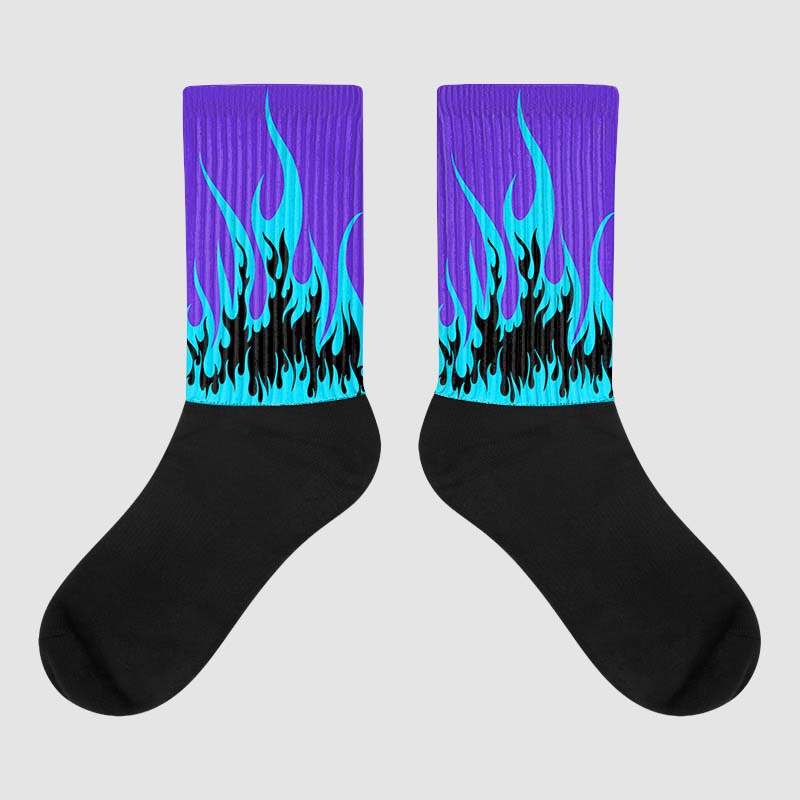 Aqua 6s DopeSkill Sublimated Socks FIRE Graphic